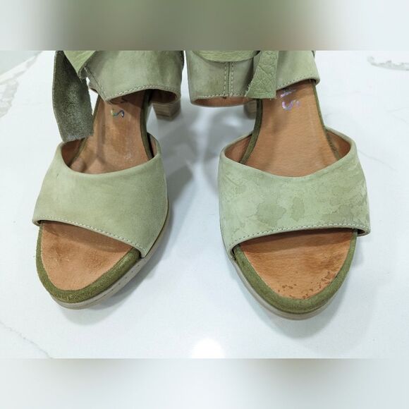 Anthropologie HISPANITAS sued leather side zip ankle peep toe shoes bootie sz 39 - Picture 3 of 11